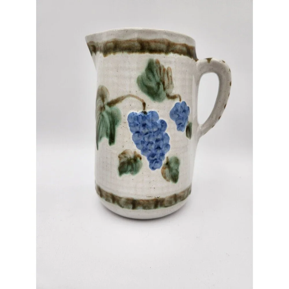 John B. Taylor Large Pitcher‎ Grapes Art Pottery Ceramic Grapevine - Picture 3 of 10